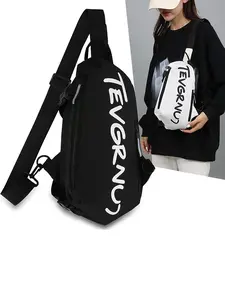 Men's Streetwear Sling Crossbody Bag with Bold Letter Print, Casual Chest Bag with Adjustable Strap, Lightweight Everyday Carry Bag for Commute, Sports & Urban Style