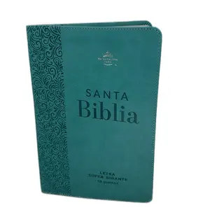 Santa Biblia Super Giant Manual Bible 19 Points RV1960 Imitation Turquoise Leather Soft Cover Spanish Edition