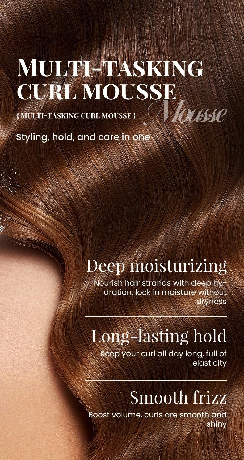 Curl Mousse | Defines & Adds Instant Volume for Frizz-free Curls | Simple,lightweight foam, for hydrated, frizz-free curls