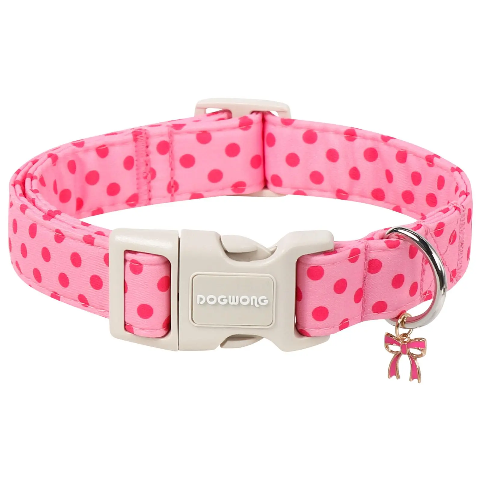 Pink Polka Dot Dog Collar for Small Dogs | Summer Spring Beach Hawaiian Puppy Collar | Girls X-Small Puppy Collar Fits Neck 8-12 Inches