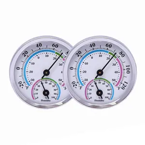 Mini Indoor Thermometer Hygrometer Analog 2 in 1 Temperature Humidity  Gauge for , Room, Outdoor, Offices, Display Mechanical (No  Needed) (-2 Pack, -2 Pack)
