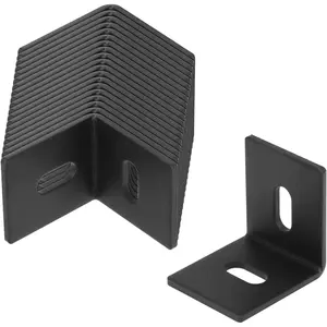20 Pack Black Adjustable Corner Braces, Slotted L Right Angle Bracket for Table Top, /4" x1-3/4 x 1-1/2", Slot for 5/16" Bolt