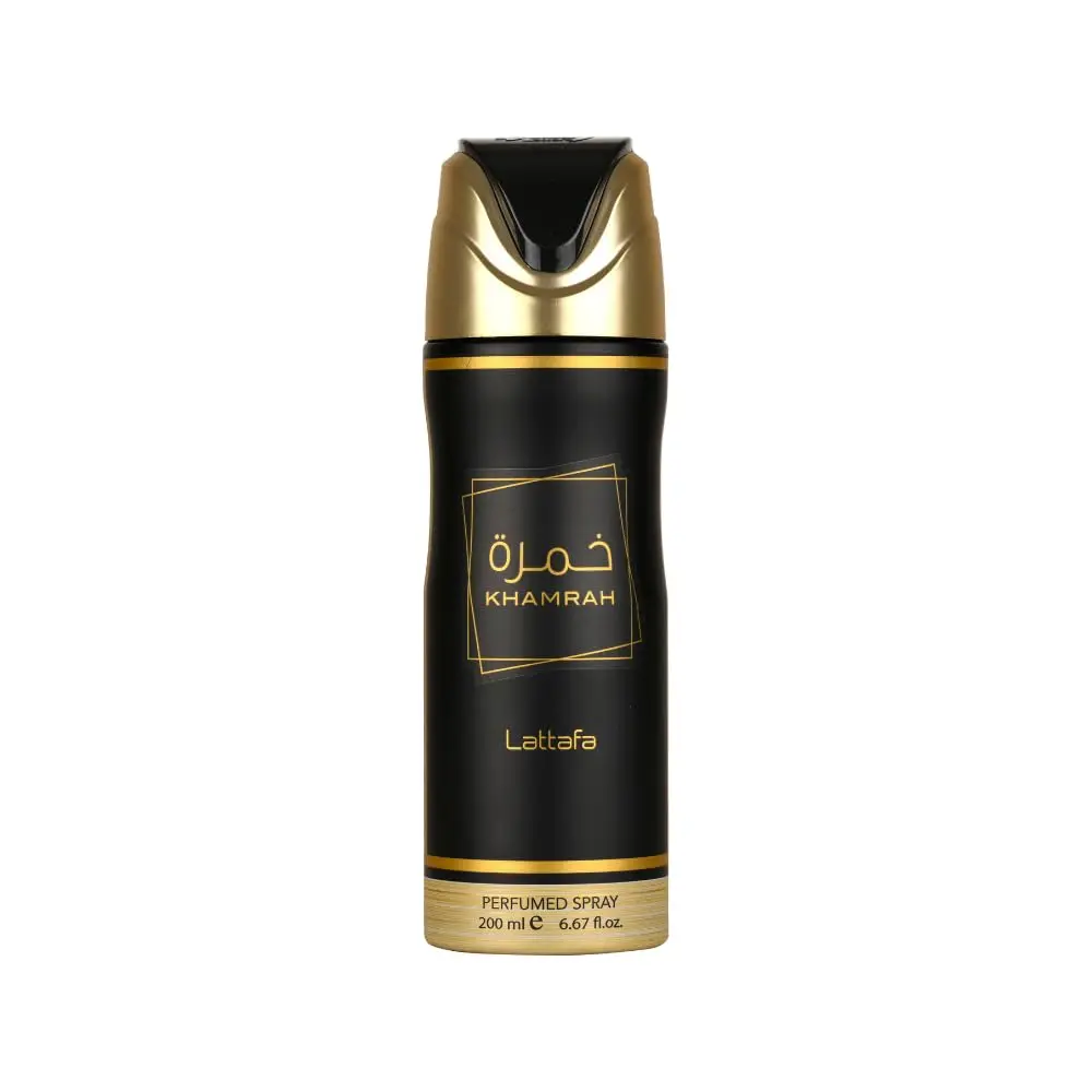 Lattafa Khamrah Perfumed Deodorant Spray for Unisex, 6.7 Ounce / 200 ml