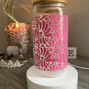 Cielito Lindo, 16oz Glass Cup , glass straw. Drinkware