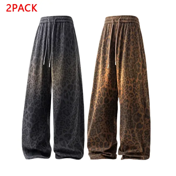 Leopard print dark gray + leopard print coffee