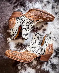 West Street Western Hand-Tooled Booties by Myra Bag West Street Western Hand-Tooled Booties by Myra Bag