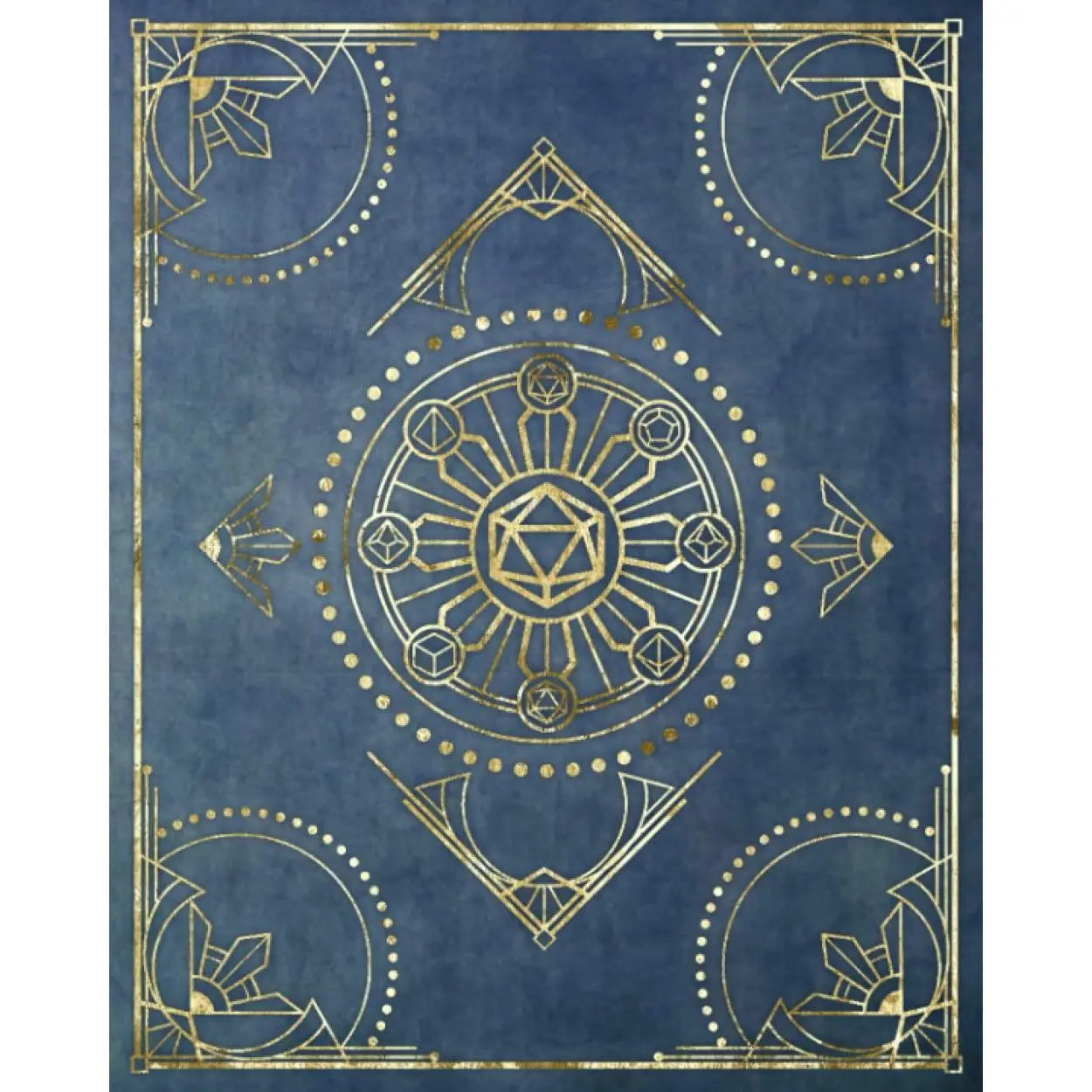 RPG Character Journal: DnD 5e Character Sheets and Lined Paper Notebook | Blue Art Deco | Character, Campaign, and Spell Journal for Role Play  - Paperback