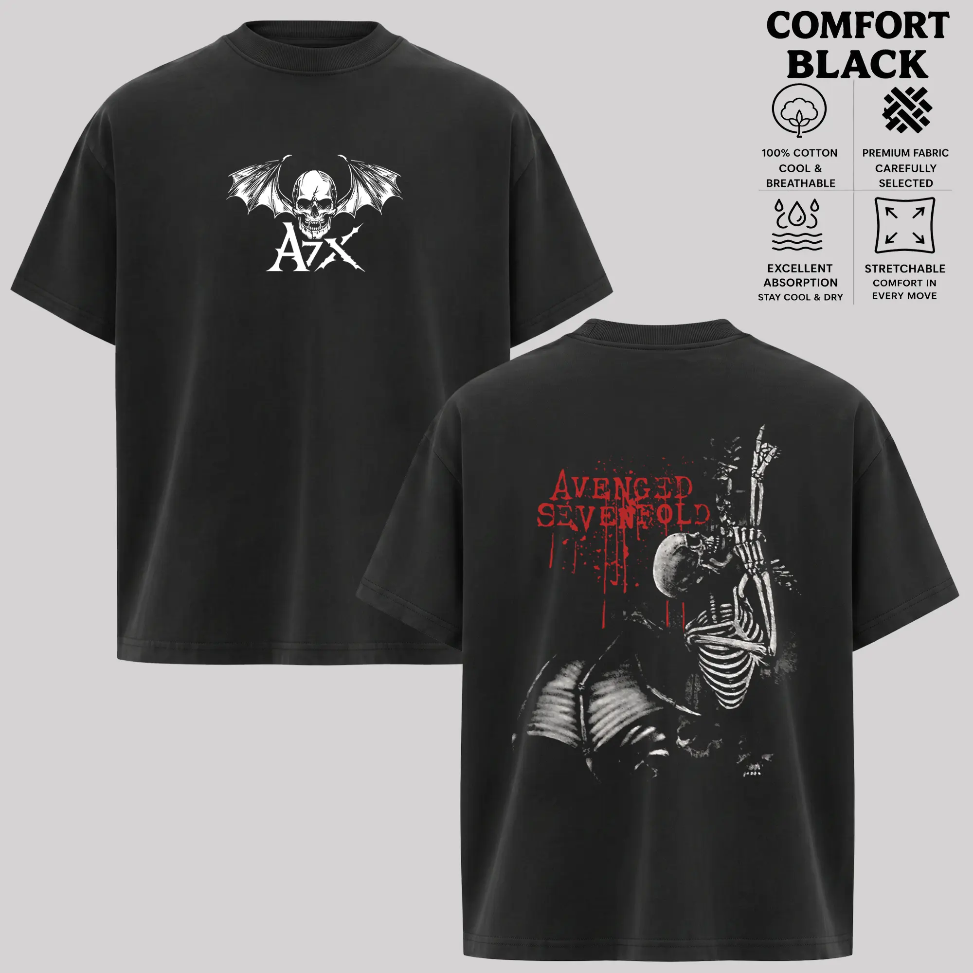 Vintage Avenged Sevenfold Clothes Shirt Mens Black Classic Rock Metal Tee Merch, metal band shirt, rock tour t-shirt, alternative band merch, trending t-shirt, 90s graphic tee, vintage graphic tee, grunge aesthetic shirt, classic rock merch
