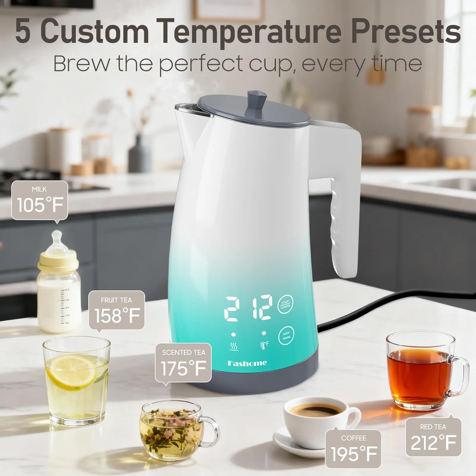 Temperature Control Electric Water Boiler, BPA-Free, Fast Boil for Coffee, Tea & Baby Formula sohochic Temperature Control Electric Water Boiler, BPA-Free, Fast Boil for Coffee, Tea & Baby Formula sohochic