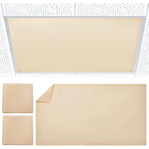 2pcs Magnetic Fluorescent Light Covers for Ceiling Lights, 4 x 2 Feet Warm Yellow Light Filters Suitable for Classroom Office Hospitals Home