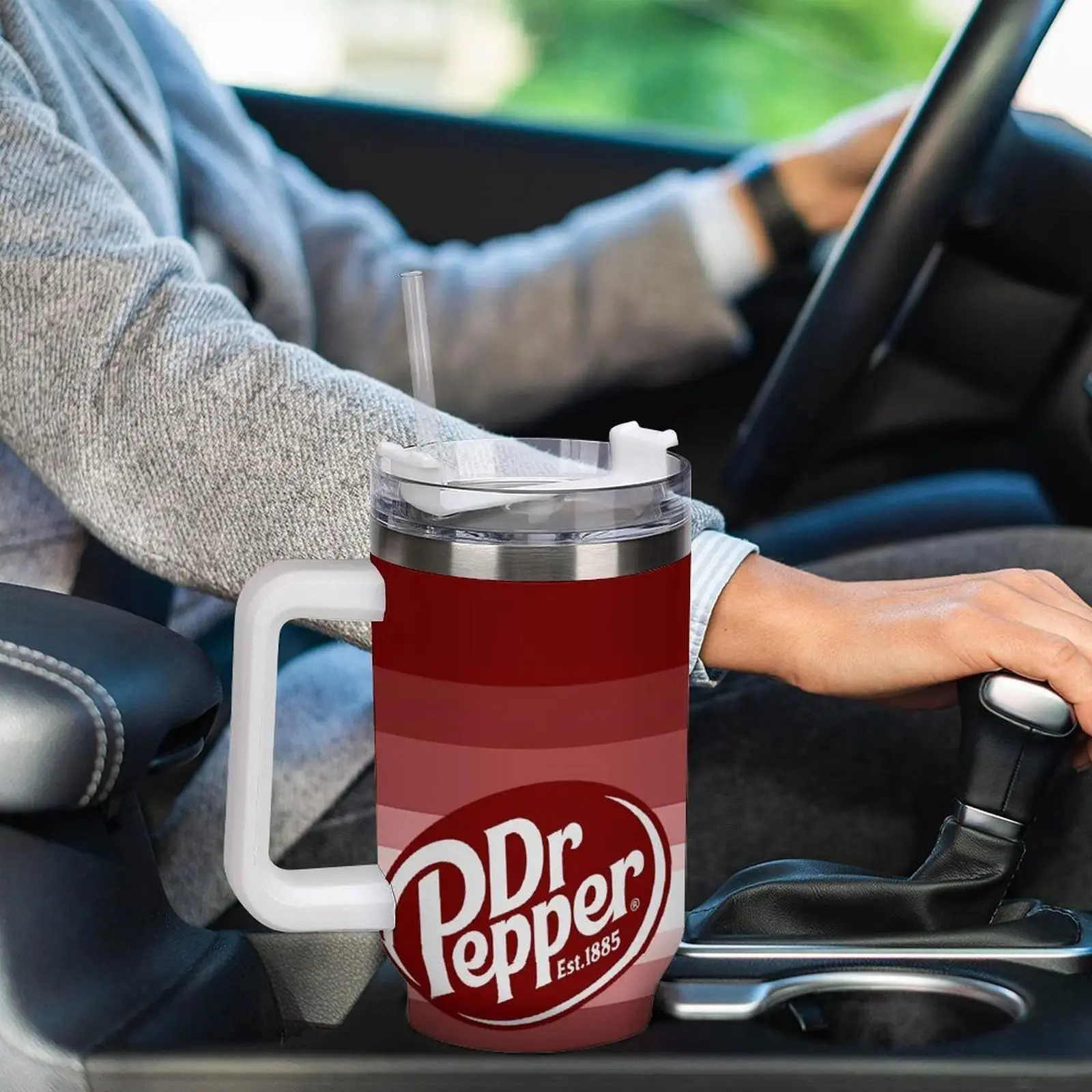 40oz Insulated Mug with Handle, Paint Drop Design, Holiday Gift, Glittering Stainless Steel Design, the Perfect Gift for Chili Lovers 40oz Insulated Mug with Handle, Paint Drop Design, Holiday Gift, Glittering Stainless Steel Design, the Perfect Gift for Chili Lovers