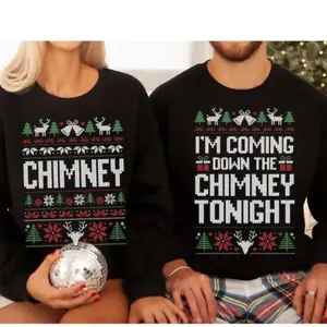 Unisex Couples Christmas Sweatshirt – funny ugly Xmas sweater, perfect for cozy winter vibes, festive parties, and matching holiday outfits for couples.