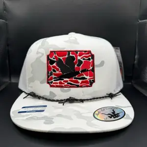 Red Camo Mallard Special Edition Hat with Camouflage Design and Unique Black Accents