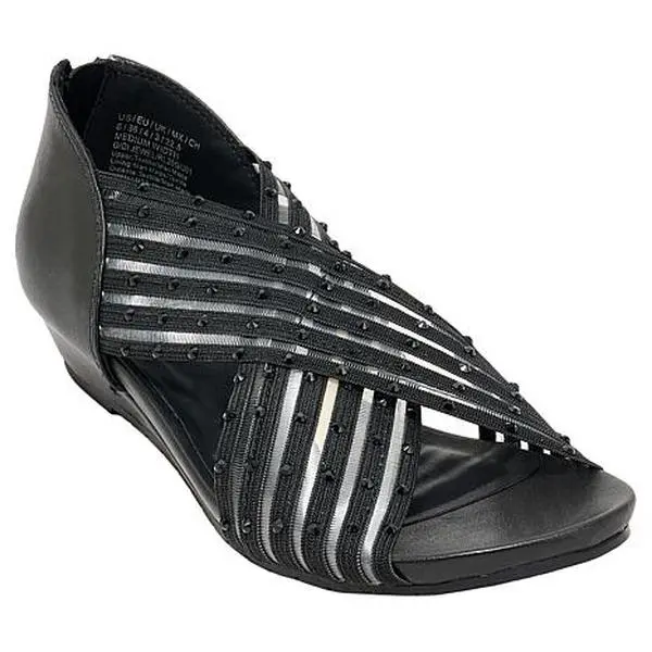 Kenneth Cole Reaction Gigi Jeweled Stretch X-Band Wedge Sandal