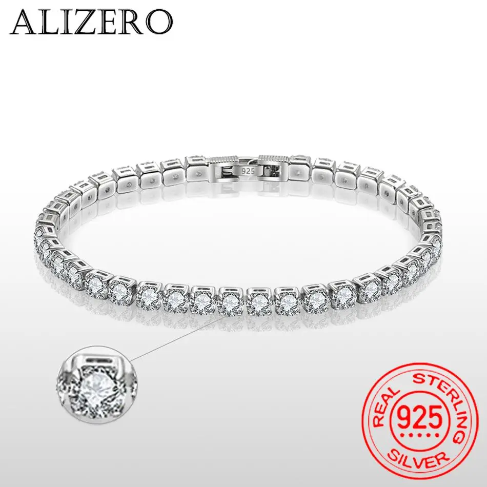 925 Sterling Silver Tennis Bangle - 4mm Cubic Zirconia, Simple Look, Unisex Adults, 16-23cm Adjustable Length, Metal Coating, Meets EU Environmental Requirements, Daily Fashion Jewelry, Birthday/Wedding Gift for Friends