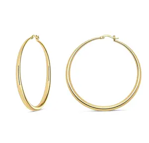 Gold Hoop Earrings Set forWomen,14k Gold Plated Gold Hoops Stud with Sterling Silver Post Hypoallergenic Hoop Gold Earrings with Graduated Curvature for Girls Trendy Jewelry Gifts women
