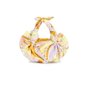 NLA Collection Knot Bag in Orange & Pink Chevron