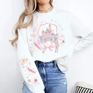 Adult and Youth Coquette Bow Castle Shirt Sweatshirt, Hoodie Magical Castle Shirt, Vacation Shirt, Girls Trip, Full Size, Full Colors
