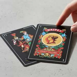 Spanish Playing Cards Original Cartas Españolas, Baraja Española, Waterproof Briscas Cards Puerto Rico, Mexican Plastico Black