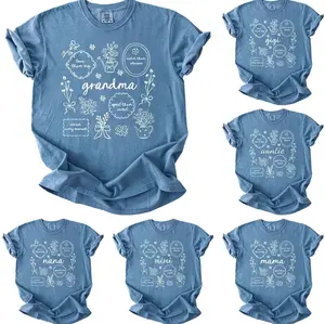 Comfort Colors Custom Floral Grandma T-shirt, Floral Mama Shirt, Personalized Mothers Day Gift, Auntie Mimi Gigi Grammy Yaya Shirt, Mother's Day Gift