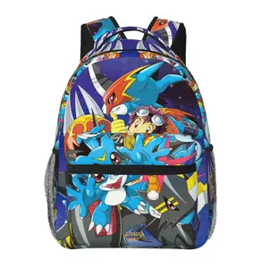 Large-capacity Digimon school backpack — casual daypack for outdoor sports and office; cartoon Digimon merchandise laptop backpack/school bag for boys, girls, and gift giving