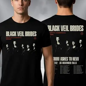 Black Veil Brides North America 2026 Tour Schedule Dates With From Ashes To New TX2 And As December Falls Two Sided T-Shirt