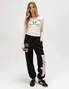 TRUE RELIGION Embroidered Womens Boyfriend Jogger Sweatpants