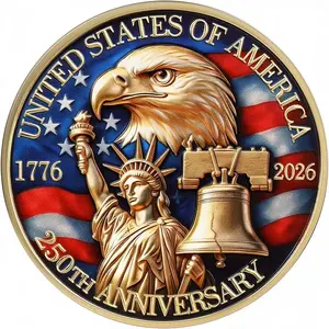 1776–2026 America Challenge Coin, 250 Years of Independence Collectible, Patriotic Gift for Military Families, History Lovers, Adults