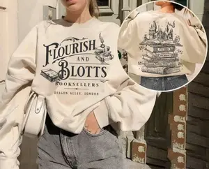 Flourish And Blotts Sweatshirt - Hoodie - TShirt, Wizard Bookstore Graphic Tee, Magical Academia BookTok Shirt, Bookworm Shirt, Cozy Reading Gift For Bookish Girls