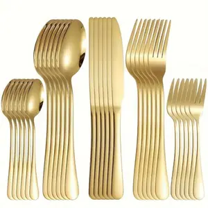 30/60 pieces stainless steel silverware set ，including knife spoon and fork eating utensils set for kitchen, flatware set suitable for restaurant and hotels,  dishwasher safe cutlery set, Tableware Set