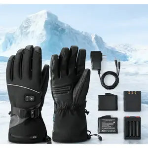 Rechargeable Touchscreen Heated Gloves Warm Heated Gloves for Men Women Electric Rechargeable Battery Waterproof Windproof Touchscreen Winter Gloves for Motorcycle Skiing Cycling Hunting Hiking Camping