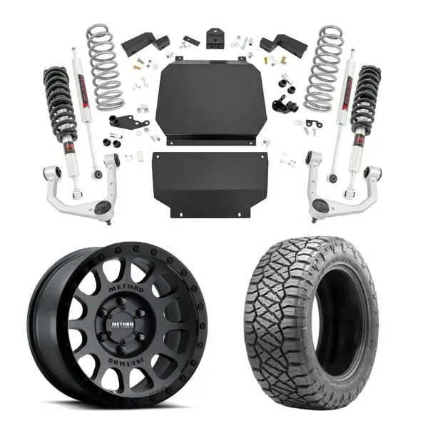 Built Package | 2022-2026 Toyota Tundra | 3.5" RC Lift, 17" Method MR305 MB & 35" Nitto Ridge Grapplers