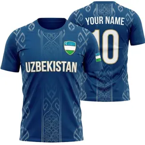 Uzbekistan Football Shirt Custom Name Number, Uzbekistan Soccer Jersey Fan Gift USA