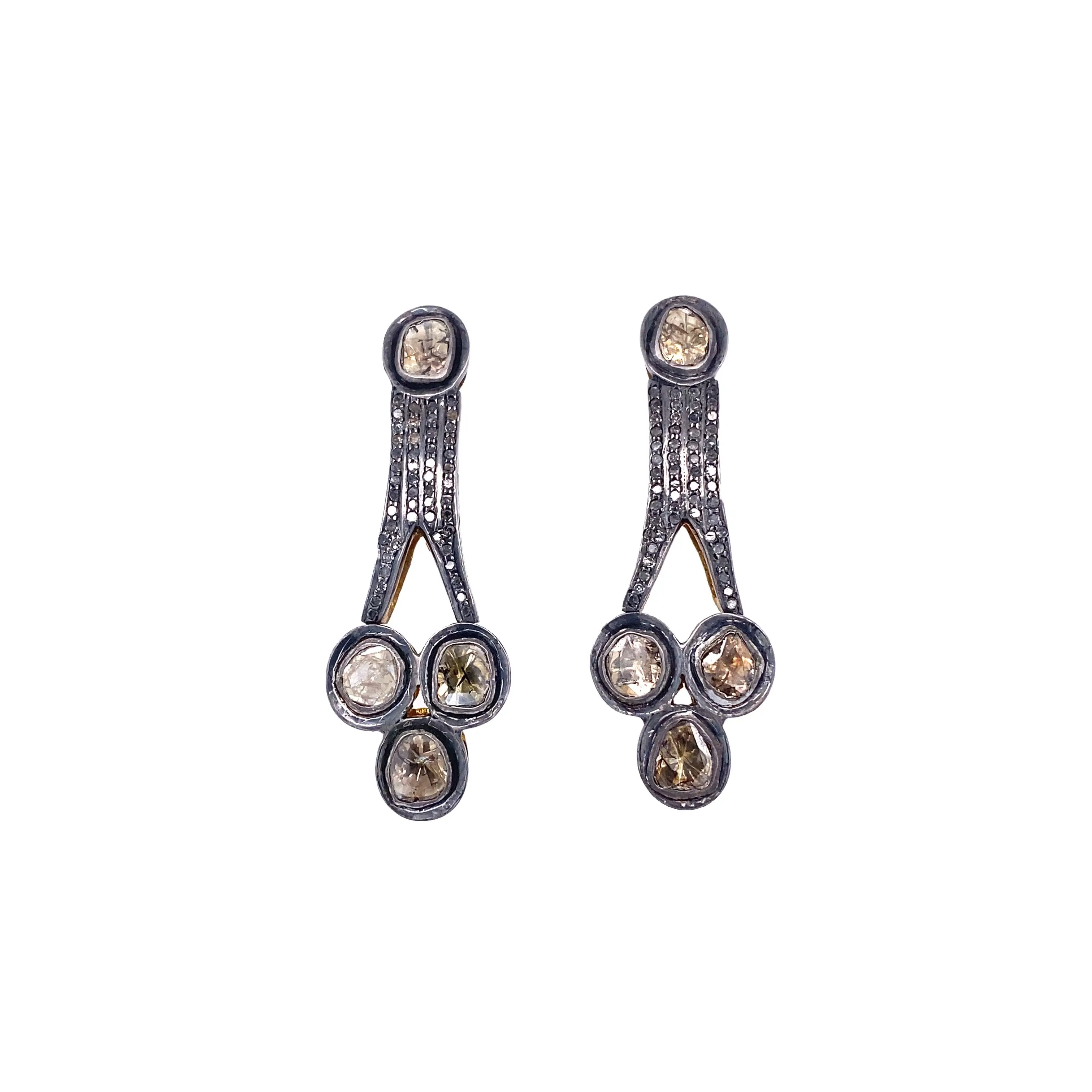 Champagne Diamond Drop Earrings