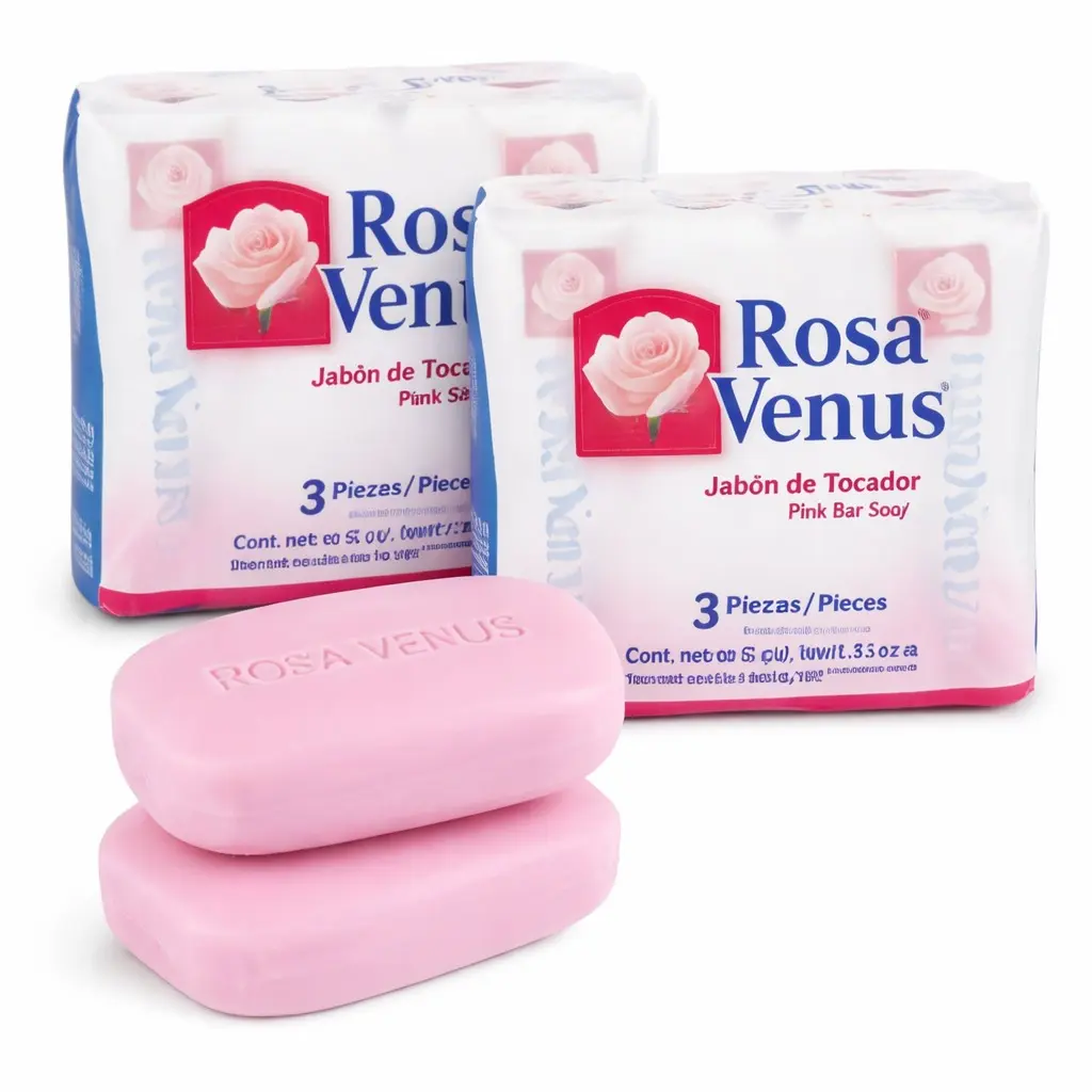 Rosa Venus Pink Bar Soap 3.5 oz – 6 Bars (2 Packs of 3) Beauty