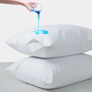 Waterproof Pillow Protectors with Zipper, King Size Pack of 4 Zippered Pillow Covers, Noiseless Pillow Encasement Cases 20 x 38 Inches