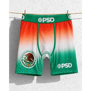 PSD Mens Team Mexico Boxer Brief - Standard Length 7 Inch Inseam, Soft and Breathable Poly Blend Fabric