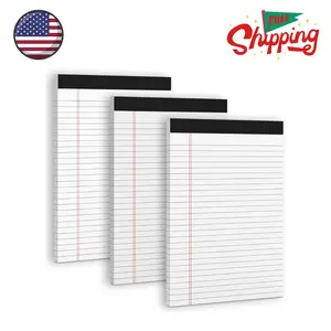 3 Pack White Legal Pads 8.5 x 11 Note Pads, Wide Ruled Notepads