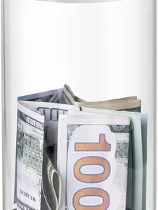 Clear Piggy Bank, Acrylic Piggy Bank for Adults Must Break to Open, Unopenable Money Saving Box for Boys Girls Birthday Gift (6" H x 3.54" D)