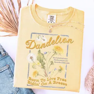 Comfort Colors Floral Dandelion Lyrics T Shirt, Country Music Fan Lover Shirt, Flower Dandelion Album Tee, Unisex Fitted Short Sleeve Tee, Crewneck Top