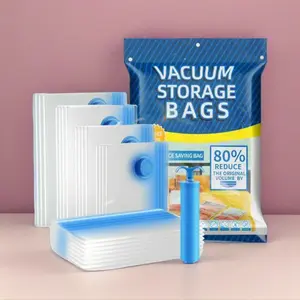 winter storage Cordless Travel Vacuum Bag 【2026 Upgraded】Cordless Travel Vacuum Storage Compression Bag Set with air Pump 16 Pack Waterproof & Reusable Compression Packing Bags Powerful Air Removal，Perfect for Carry-On Suitcases,