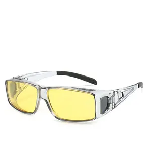 Night Driving Glasses,Anti-Glare Polarized,Oveized Safety Eyewear for Men and Women,Colorful Wind Mirrored Glasses