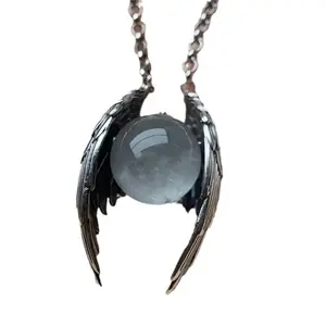 Ghost Wings Crystal Vintage Necklace – Retro Punk Pendant for Women