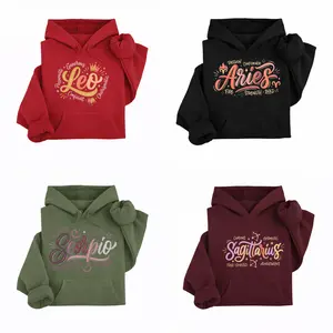 Full 12 Zodiac Sign Hoodie – Astrology Lover Gift, Unisex Horoscope Crewneck Gift for Black, Military Green, Red, Maroon Color