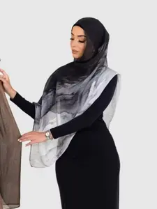 Stylish Long Bohemian Print Scarf Shoulder Wrap, Casual Everyday Outdoor Breathable Accessory, Perfect for All Seasons Head Scarf