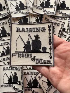 Fishers of Men iron on patch, religious patch, Bible verse, iron on patch, hat patch, faith patch