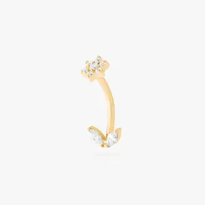 Studs CZ Flower Barbell