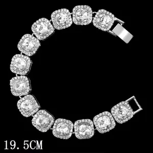 Bling Rhinestone Prong Cuban Chain Bracelet UNISEX 19.5CM Length Sparkling Design Glamour Accessory for Men & Women Fashion Jewelry