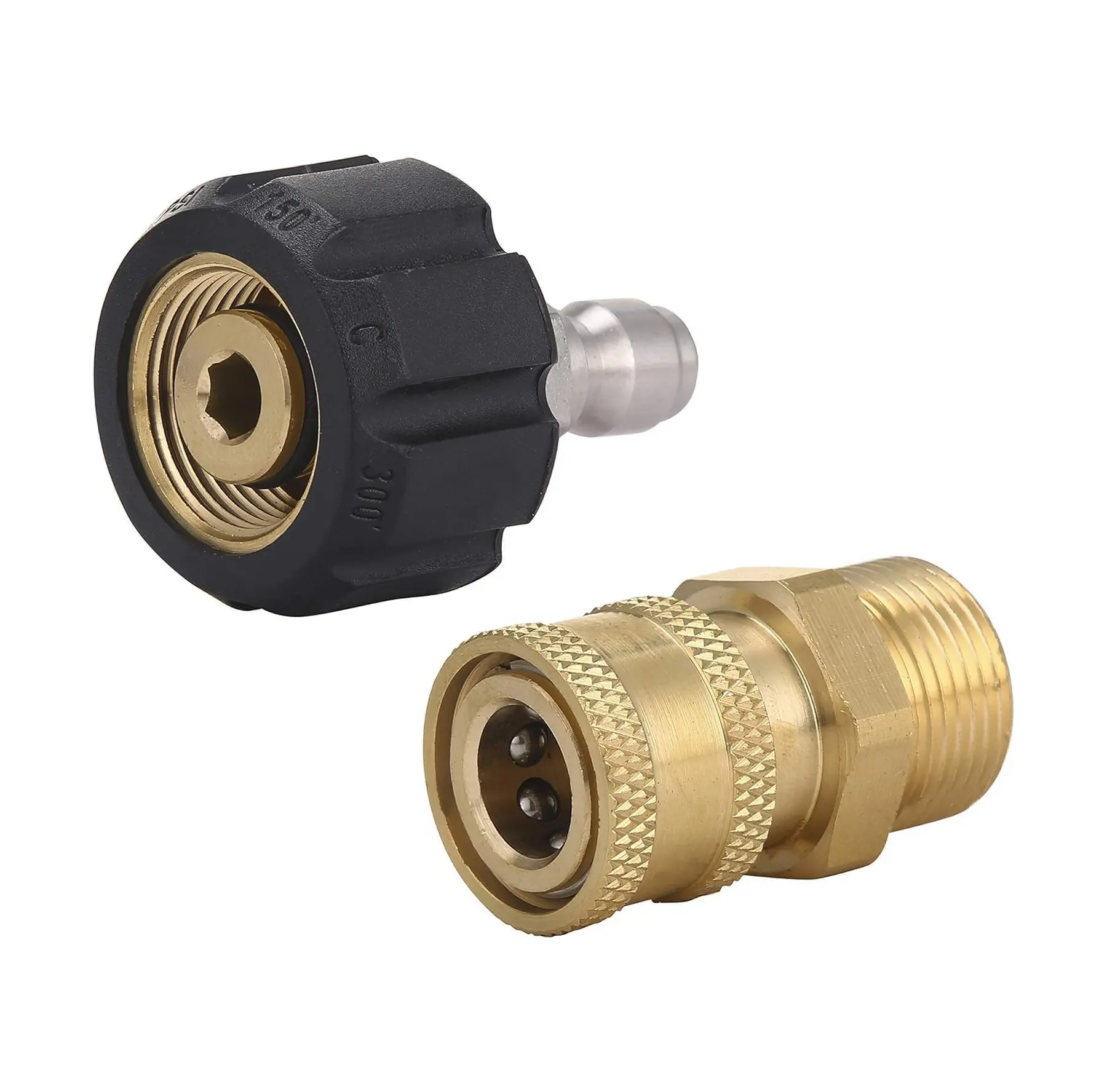 M MINGLE Pressure Washer Adapter Set, Quick Connect Gun to Wand, M22 14mm to 1/4 Inch