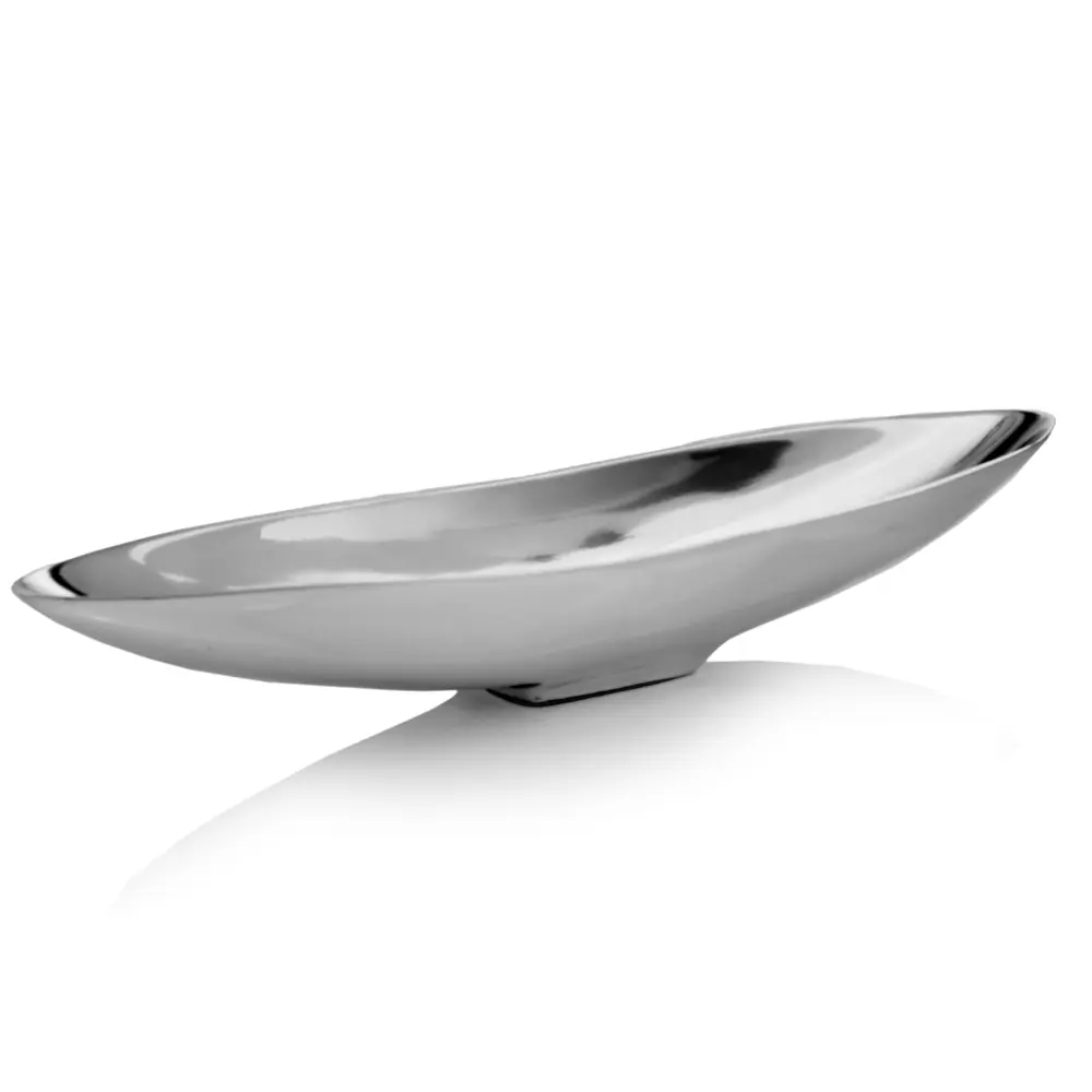 HomeRoots 354894 4.5 x 20 x 3 in. Buffed Barco Short Boat Tray